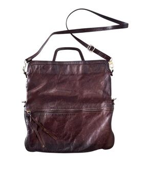 Arza Of NY Italian Leather Convertible Messenger Bag Brown